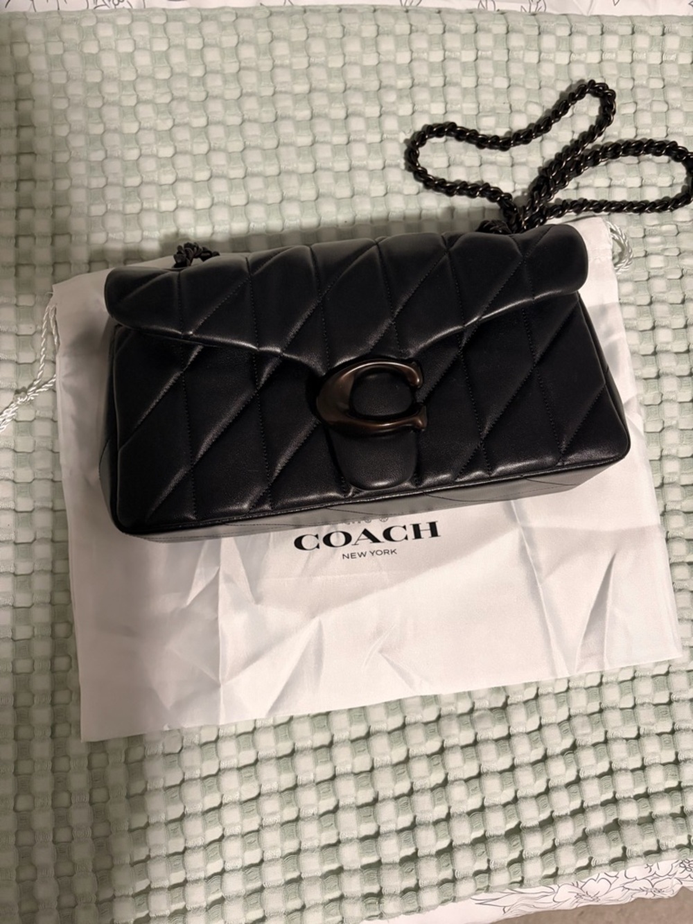 NWOT Coach Black Pewter Quilted Tabby 26 Leather Shoulder Bag - Picture 2 of 9